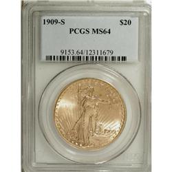 1909-S $20 MS64 PCGS