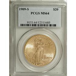 1909-S $20 MS64 PCGS