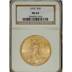 1910 $20 MS64 NGC