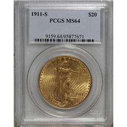 1911-S $20 MS64 PCGS