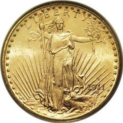 1911-S $20 MS65 PCGS