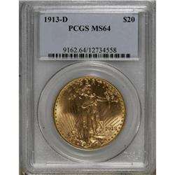 1913-D $20 MS64 PCGS