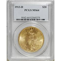 1913-D $20 MS64 PCGS