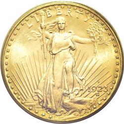 1923-D $20 MS66 PCGS