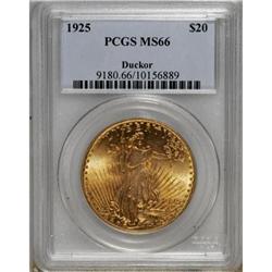 1925 $20 MS66 PCGS