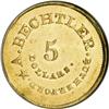 Image 2 : $5 A. Bechtler 134G. 21C. AU55 Details ANACS