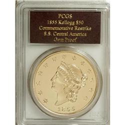 1855 $50 SSCA Relic Gold Medal "1855 Kellogg &