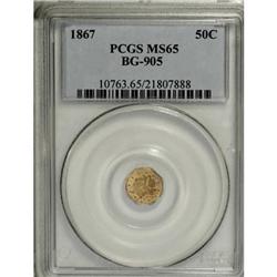 1867 50C Liberty Octagonal 50 Cents, BG-905, Low