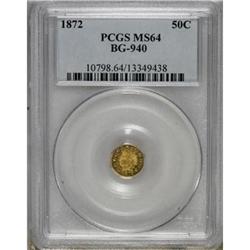 1872 50C Indian Octagonal 50 Cents, BG-940, R.4,