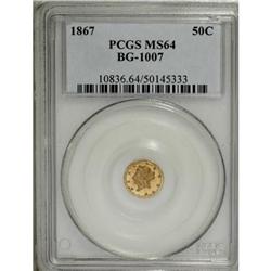 1867 50C Liberty Round 50 Cents, BG-1007, High