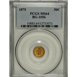 1875 50C Indian Round 50 Cents, BG-1056, High