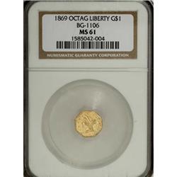 1869 $1 Liberty Octagonal 1 Dollar, BG-1106,