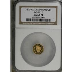 1875 $1 BG-1127 MS63 PL NGC