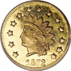 1872 $1 Indian Round , BG-1207, R.4, MS63PL