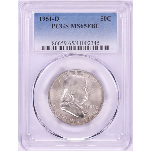 1951-D Franklin Half Dollar Coin PCGS MS65FBL