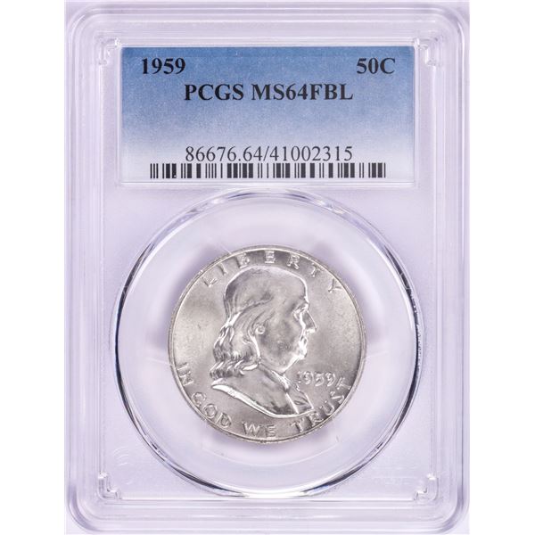 1959 Franklin Half Dollar Coin PCGS MS64FBL