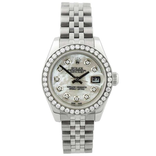 Rolex Ladies Datejust Stainless Steel Diamond Watch