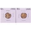 Image 1 : Lot of 1998-1999 $5 American Gold Eagle Coins
