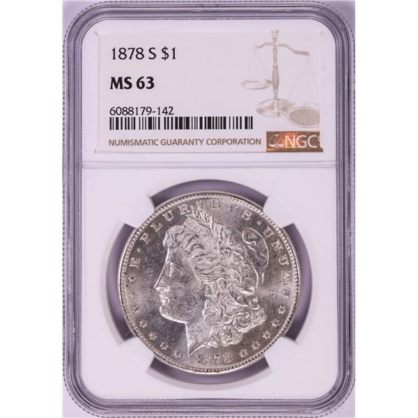 1878-S $1 Morgan Silver Dollar Coin NGC MS63