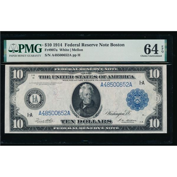 1914 $10 Boston FRN PMG 64EPQ