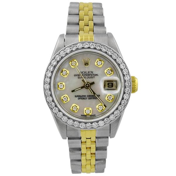 Rolex Ladies Datejust 18KT Yellow Gold and Steel Diamond Watch