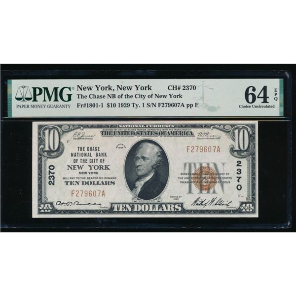 1929 $10 New York NY National PMG 64EPQ