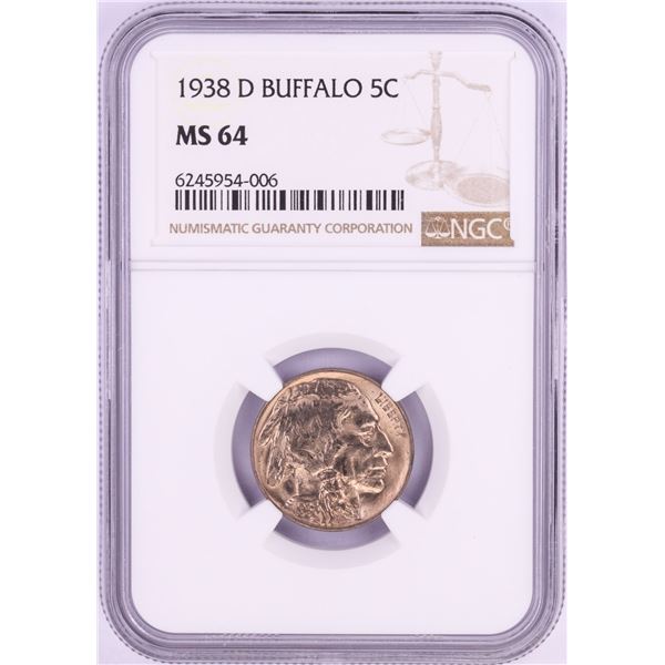 1938-D Buffalo Nickel Coin NGC MS64