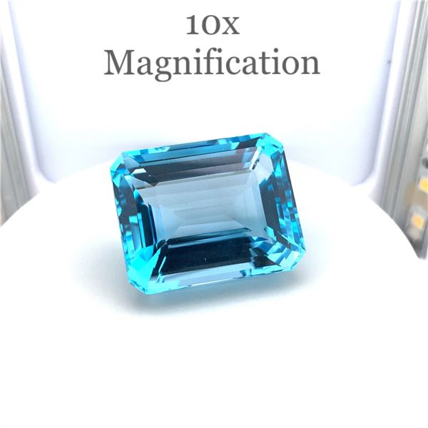 Emerald Cut 71.19ct Natural Blue Topaz