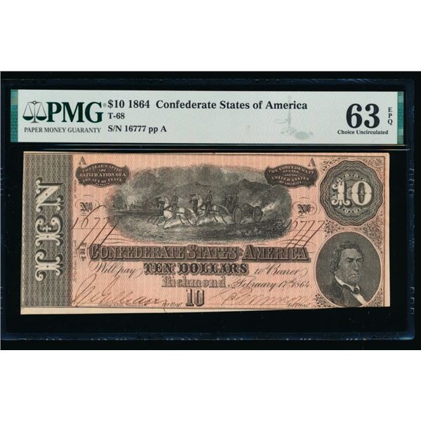 1864 $2 T-68 Confederate PCGS 63EPQ