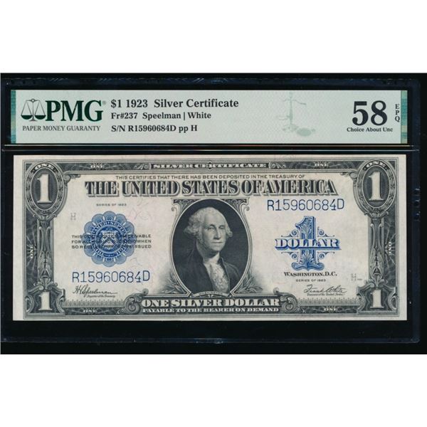 1923 $1 Silver Certificate PMG 58EPQ