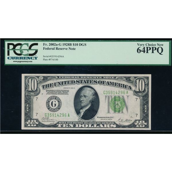 1928B $10 Chicago FRN PCGS 64PPQ