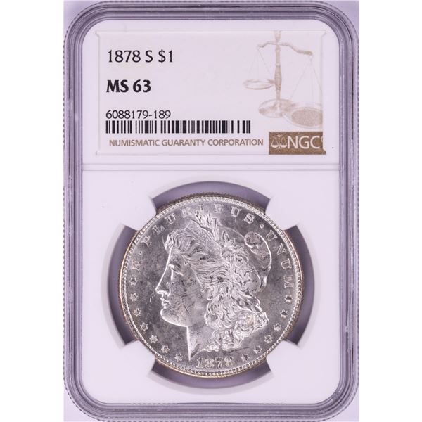 1878-S $1 Morgan Silver Dollar Coin NGC MS63