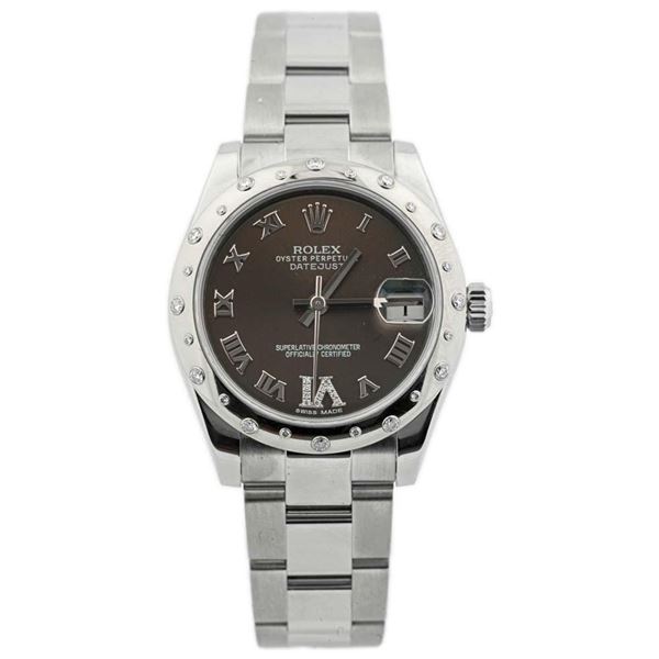 Rolex Ladies Datejust Stainless Steel Diamond Watch