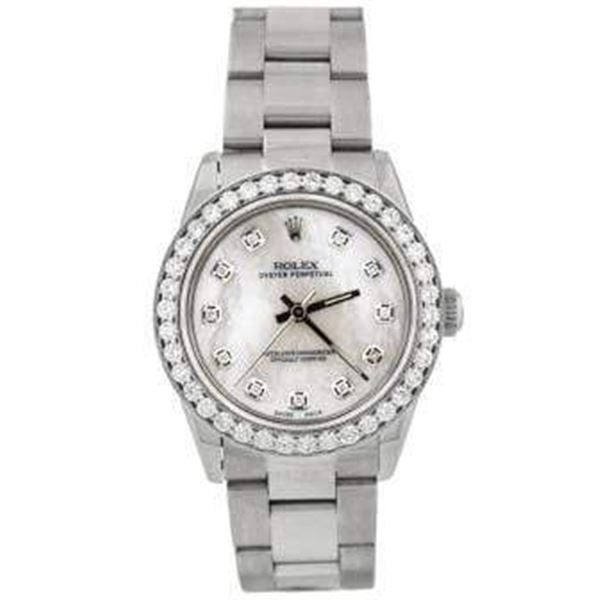 Rolex Ladies Oyster Perpetual Stainless Steel Diamond Watch