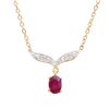 Image 1 : Plated 18KT Yellow Gold 1.00ct Ruby and Diamond Pendant with Chain