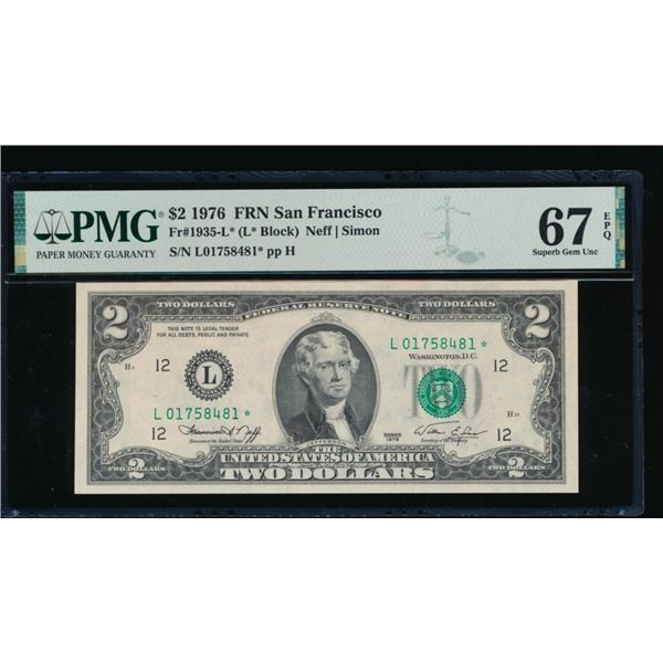 1976 $2 STAR San Francisco FRN PMG 67EPQ