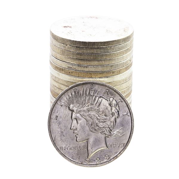Roll of (20) 1923 $1 Peace Silver Dollar Coins