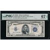 Image 1 : 1934C $5 Silver Certificate PMG 67EPQ