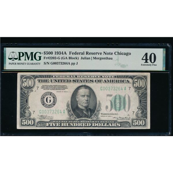 1934A $500 Chicago FRN PMG 40