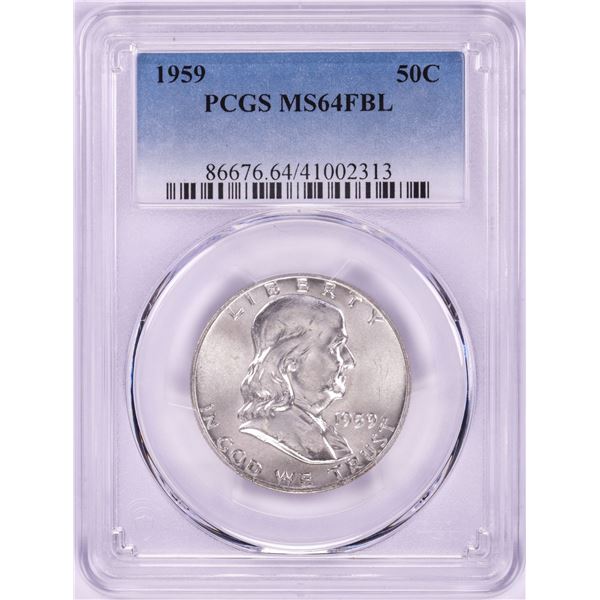 1959 Franklin Half Dollar Coin PCGS MS64FBL