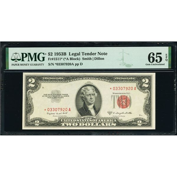 1953B $2 STAR Legal Tender Note PMG 65EPQ