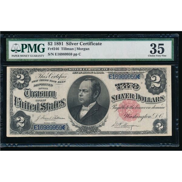 1891 $2 Silver Certificate PMG 35