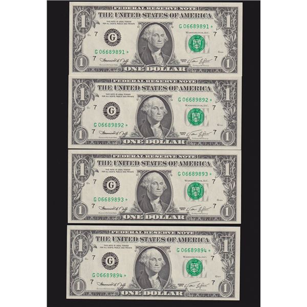 (10) Consecutive 1974 $1 STAR Federal Reserve Notes