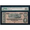 Image 1 : 1864 $10 T-68 Confederate PMG 64EPQ