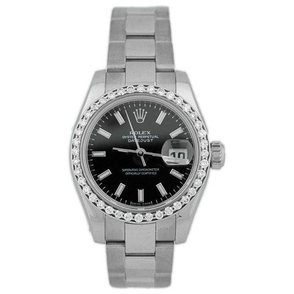 Rolex Ladies Datejust Stainless Steel Diamond Watch