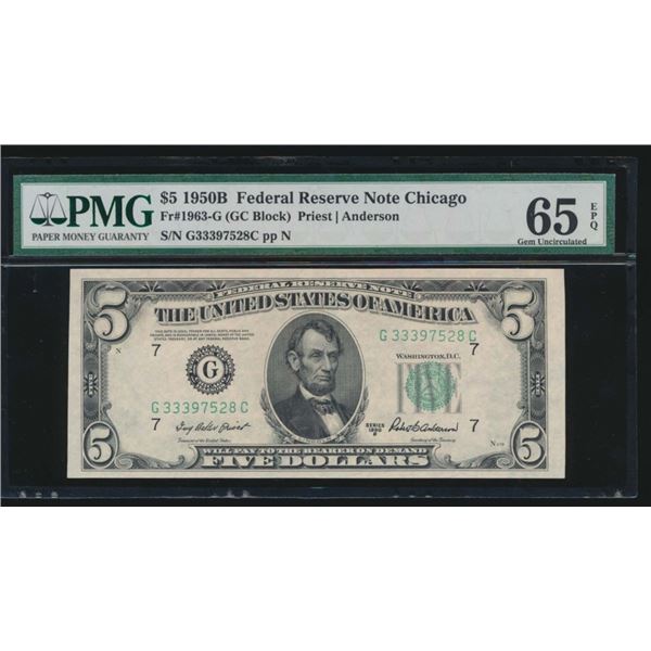 1950B $5 Chicago FRN PMG 65EPQ