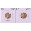 Image 1 : Lot of 1998-1999 $5 American Gold Eagle Coins