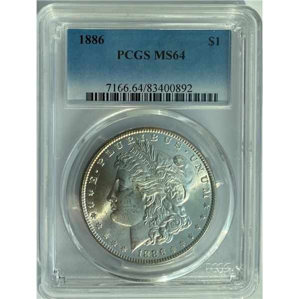 1886 $1 Morgan Silver Dollar PCGS MS64