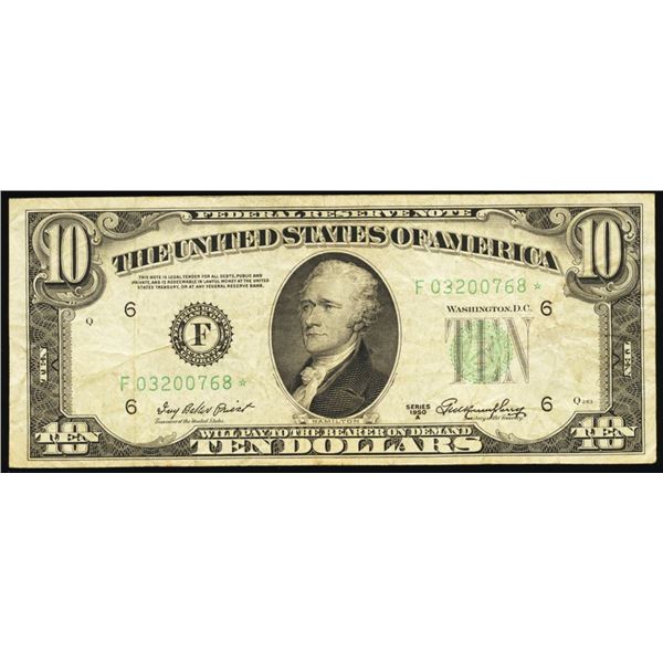 1950A $10 STAR Atlanta FRN