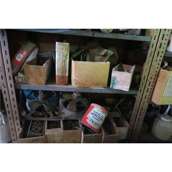 2 Shelves of Contents Including Bolts, Fans, and More!